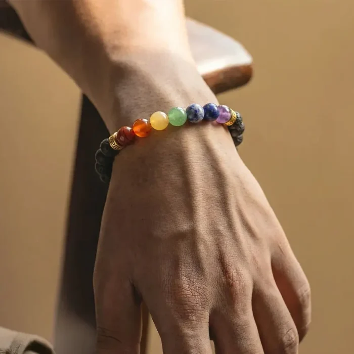 7 Chakra Natural Stone Bracelet for Balance, Energy & Healing - Image 4