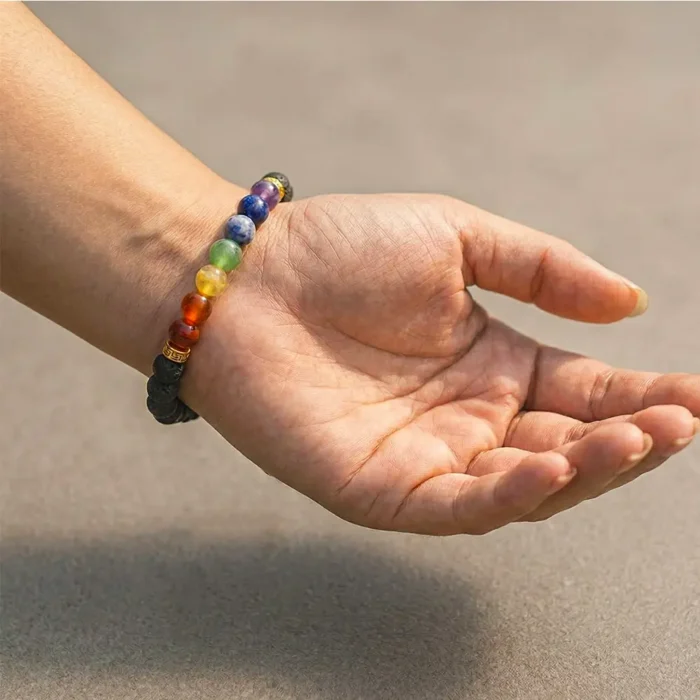 7 Chakra Natural Stone Bracelet for Balance, Energy & Healing - Image 3