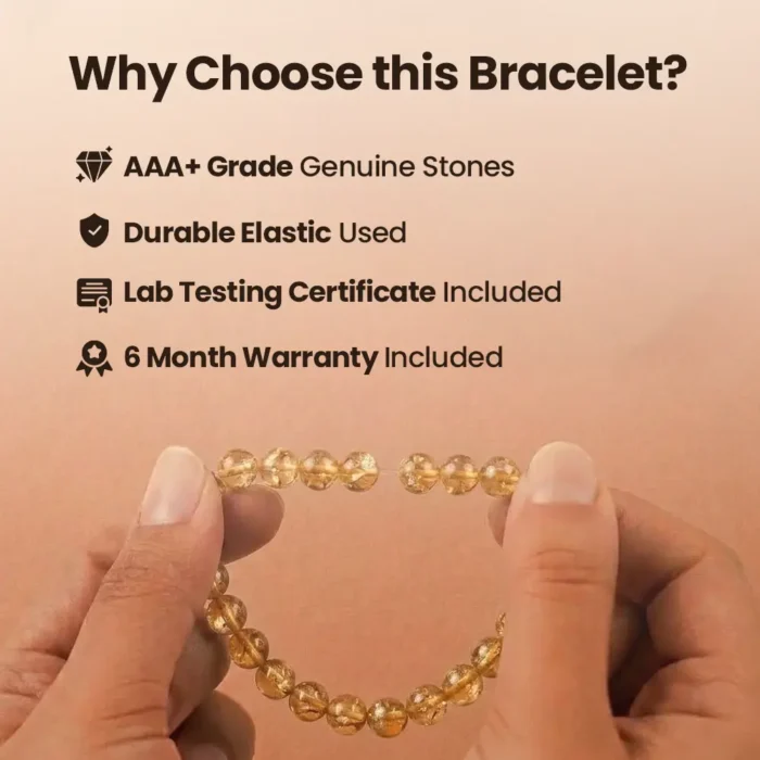 Citrine Natural Stone Bracelet for Wealth, Abundance & Success - Image 5