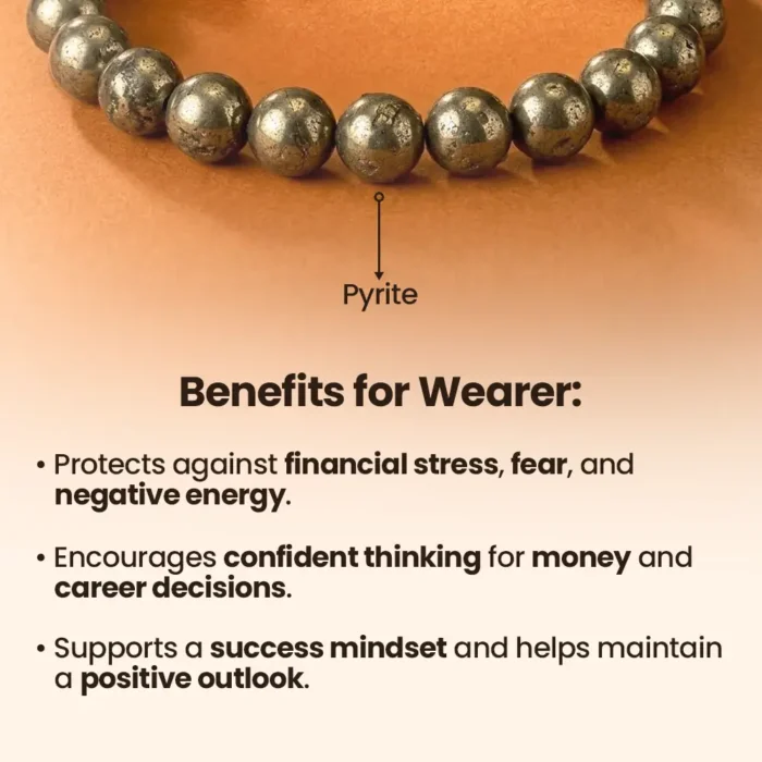 Money Magnet Pyrite Natural Stone Bracelet for Wealth, Success & Abundance - Image 2