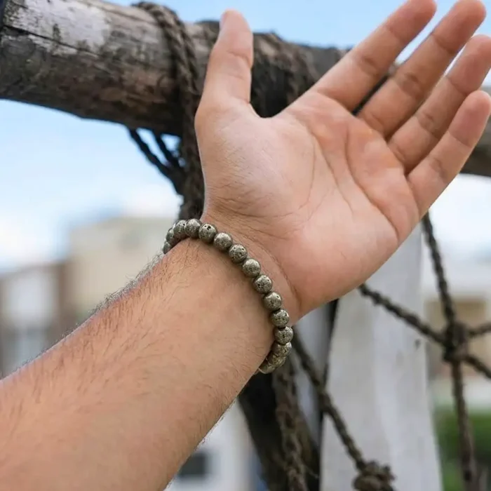 Money Magnet Pyrite Natural Stone Bracelet for Wealth, Success & Abundance - Image 4