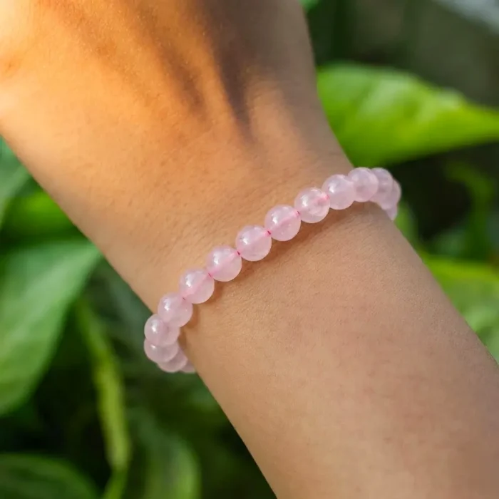 Rose Quartz Natural Stone Bracelet for Love, Healing & Inner Peace - Image 4