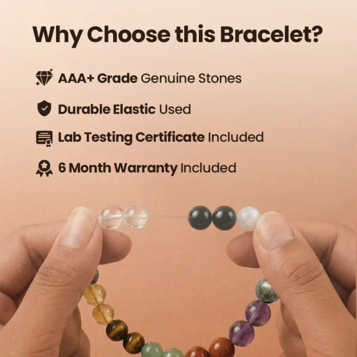 Sampurnam All-in-One 12 Natural Stones Bracelet for Wealth, Protection & Balance - Image 6